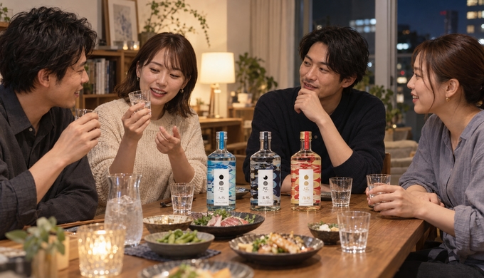 友人との家飲みで楽しむ、焼酎の飲み比べと感想交換