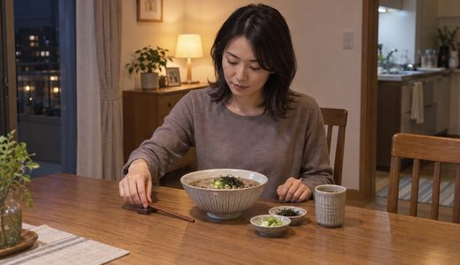 忙しい日の夕食を、茹でたてのそばで整える