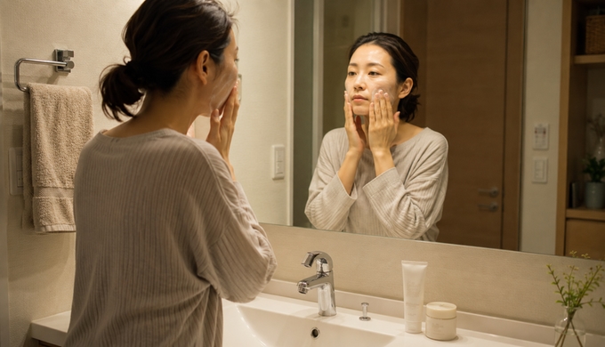 泡立てない洗顔で、いつもの洗顔との違いをじっくり味わう夜