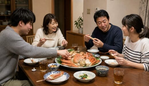 家族が集まる日は、みんなでカニを囲む食卓イベントにしてみる