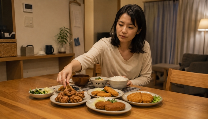 冷凍庫から、その日の「今日の一個」を選ぶ
