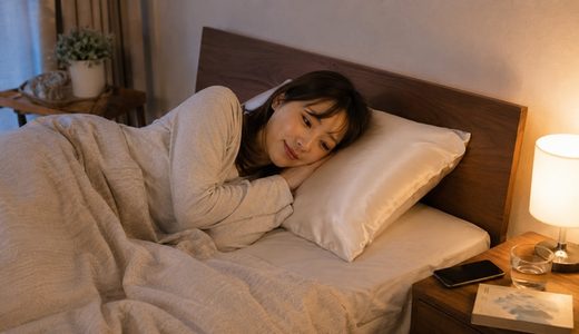 いつもの枕のまま、枕カバーだけシルクに替えて一週間寝てみる