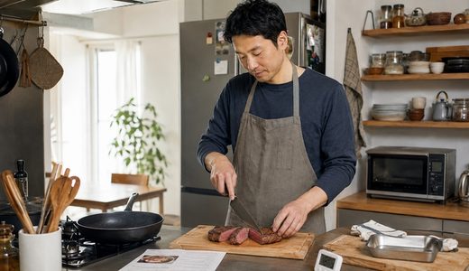 高級ステーキを、レシピを頼りに初めて焼いてみる