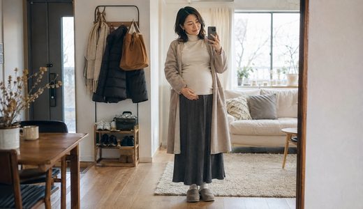 妊娠中から産後まで。同じタートルで「今の私」の冬コーデを残してみる