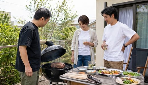 休日の庭やベランダで、一枚肉を焼く“ミニ・アサード”を楽しむ