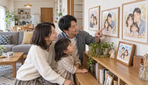 記念日ごとに似顔絵を残して、「わが家の変化」を眺める