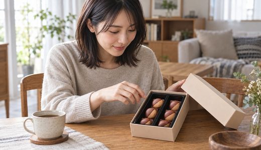 箱を開けた瞬間から楽しむ、生チョコマカロンの時間