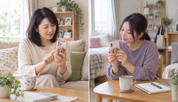 離れて暮らす家族と、同じ「うちの子」をそれぞれ持ち歩く