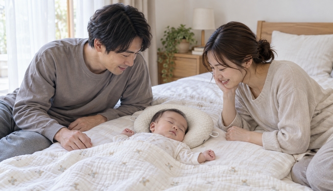 赤ちゃんが眠っている間に、夫婦で「最近どう？」を話す小さな観察タイム