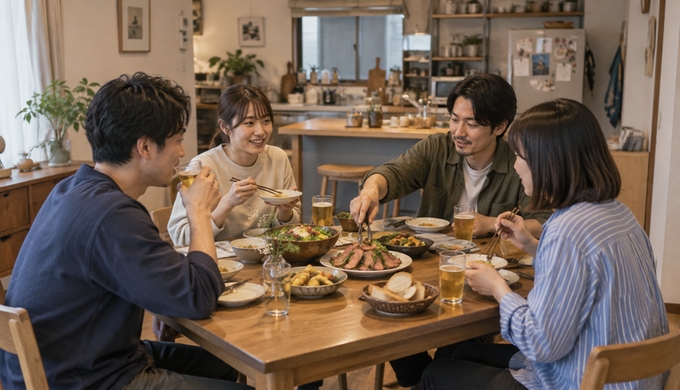 友人が集まる日は、最後の一品だけ「解凍して盛る」に任せる。